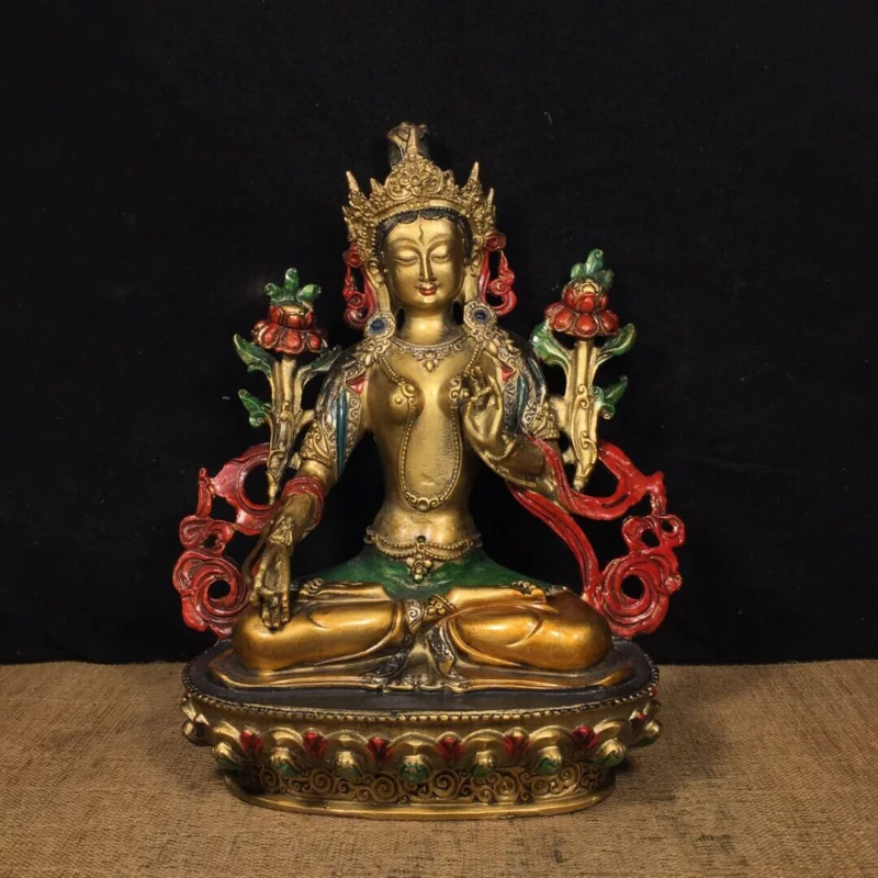 

20cm 8 "Bronze Gilt guanyin Kwan-yin Bodhisattva Seven eyes Tara Buddha Statue