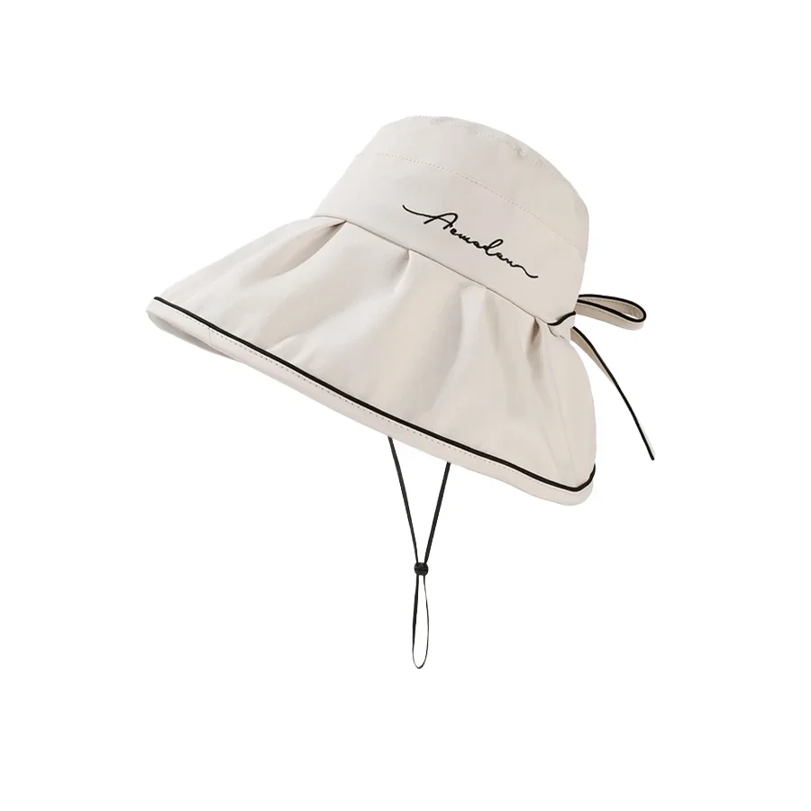 

Shell Shape Sun Hat Wide Brim Bow Tie Detail Breathable Quick Dry Comfortable for Women Beach Vacation Outdoor