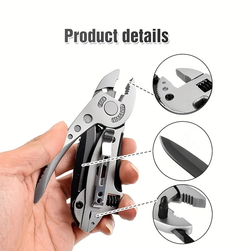 1pc Folding Pliers Outdoor Camping Multifunctional and Multi-purpose Mini Pliers Tool Stainless Steel Tool with S2 Batch Head
