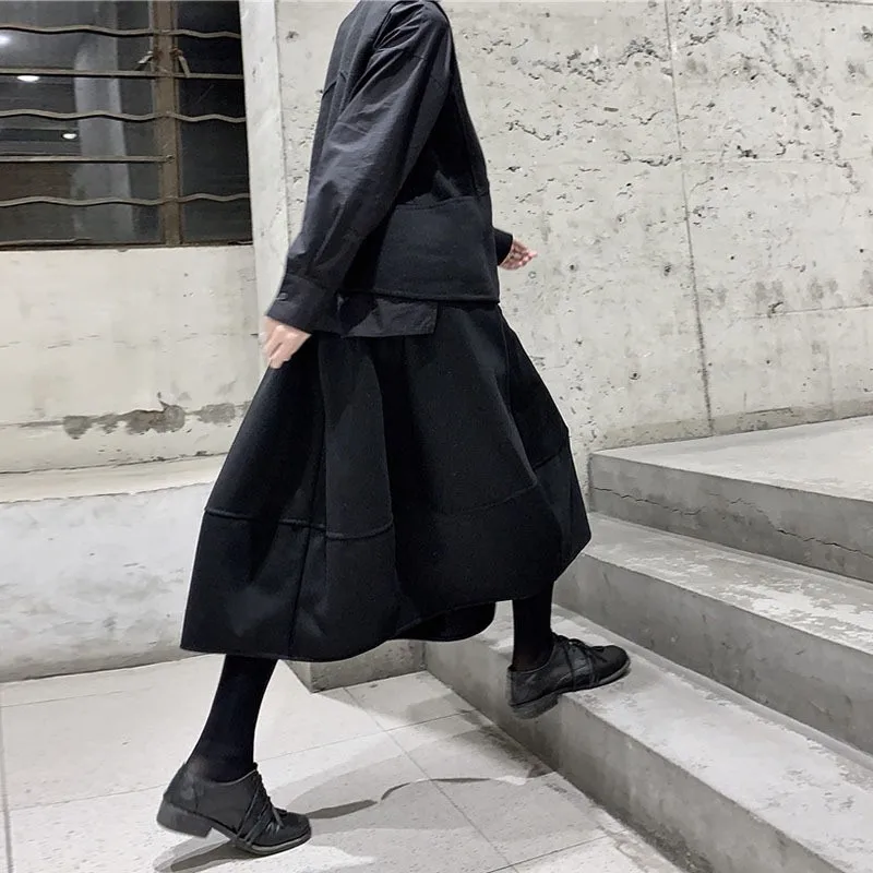 Johnature Autumn Winter Thickened Casual Balloon Skirt Versatile Stylish Elastic Waist Women Skirts