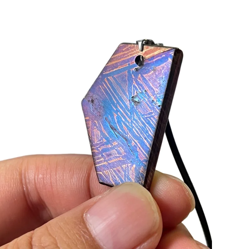 16.3g Muonionalusta meteorite pendant Natural iron meteorite pendant Meteorite slice Collection -LK218