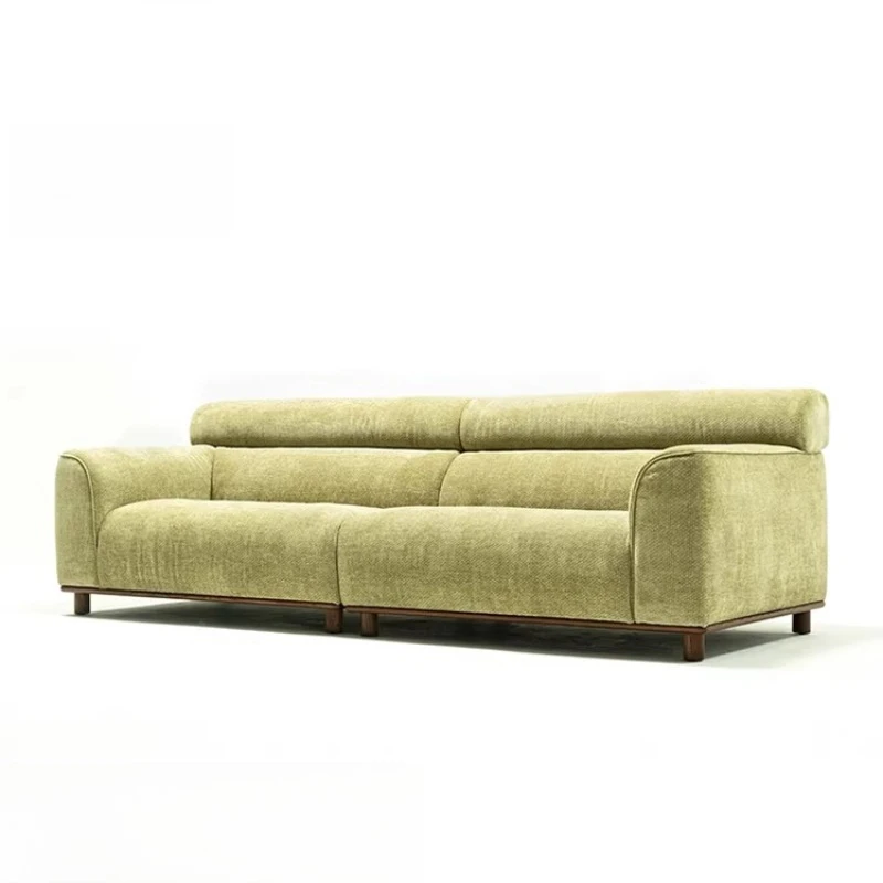 Retro fabric three-person straight row medieval light luxury small apartment sofa