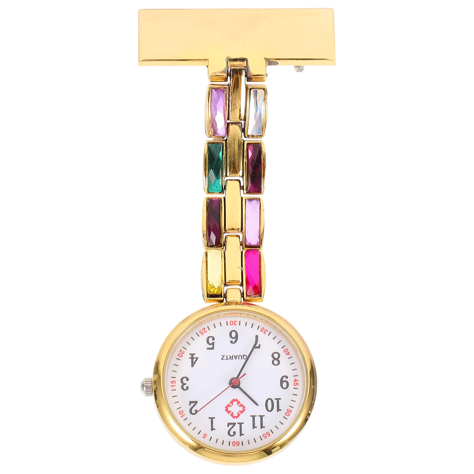 

Rhinestone Nurse Hanging Watch Women Pocket Alloy Table Durable Practical Long Term Use Stable Buckle Beautiful Shape