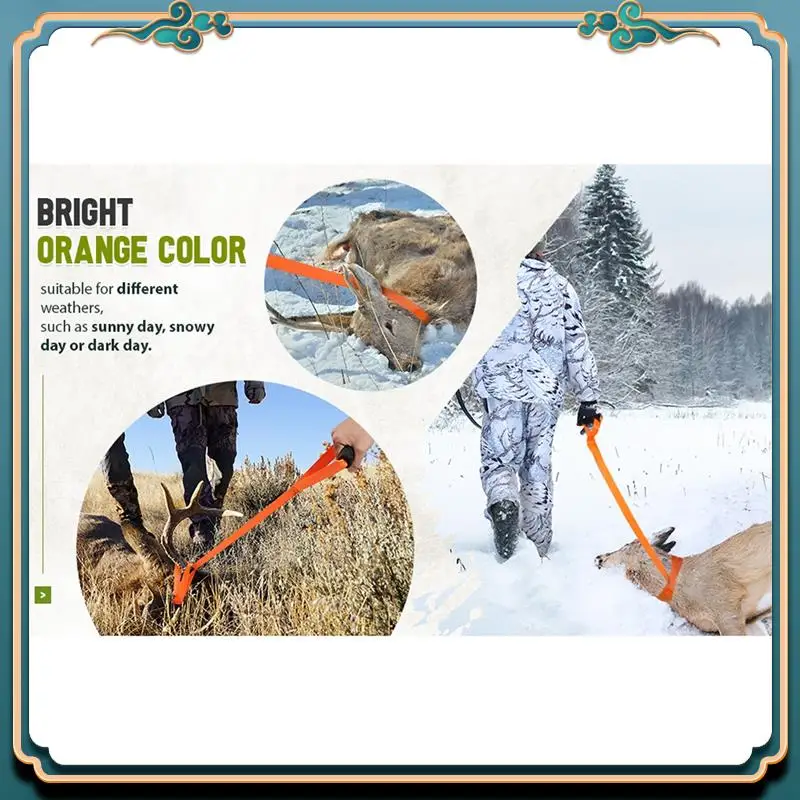 

4PCS 4.9Ft Deer Drag Orange Harness Deer Tow Rope Deer Drag And Harness Deer Puller Deer Hunting Accessories Parts