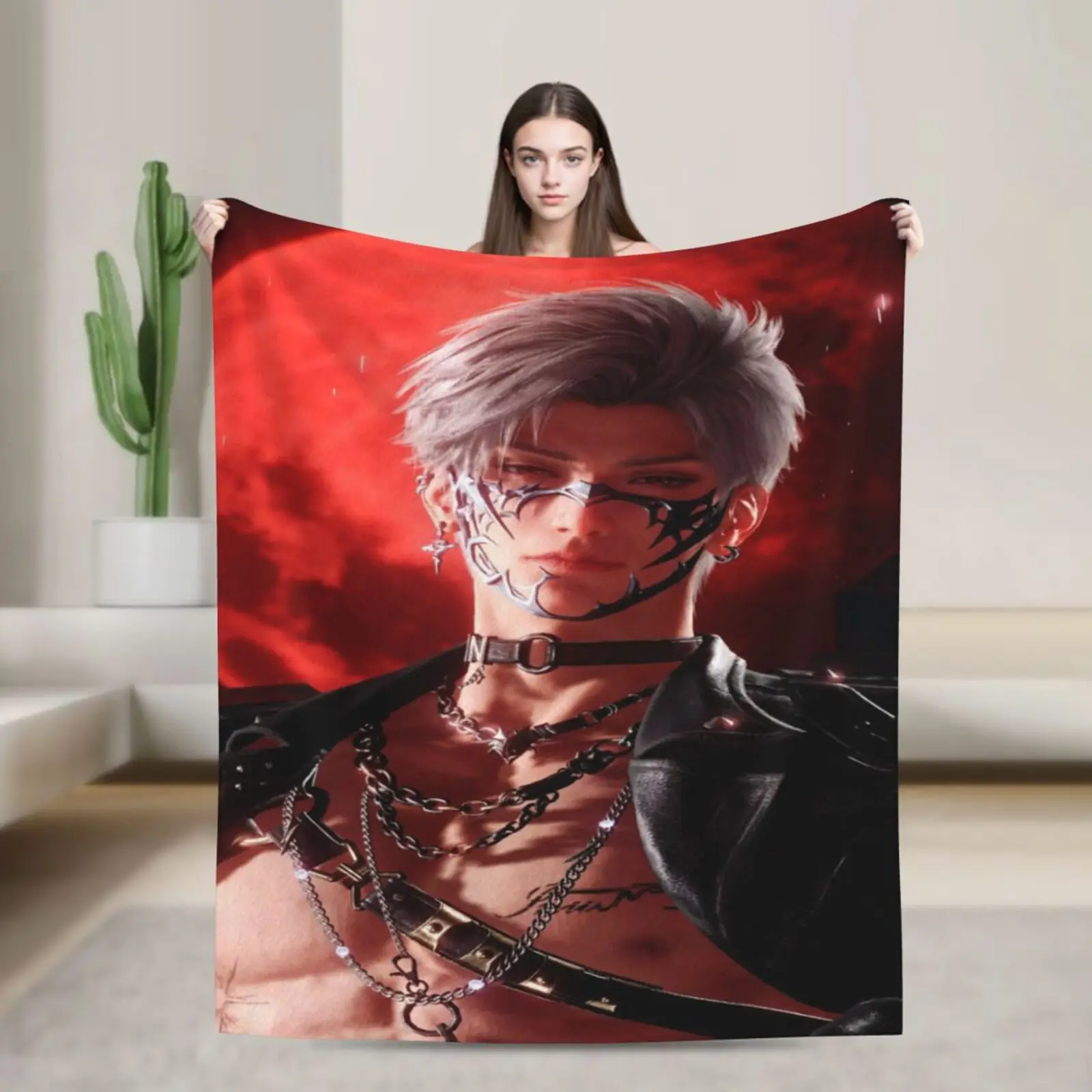 لعبة عاشق الفانيلا بطانية للأريكة أريكة السرير، الحب والمساحة العميقة سيلوس بطانية دافئة خفيفة الوزن لغرفة المعيشة، القيلولة، جميع المواسم #2