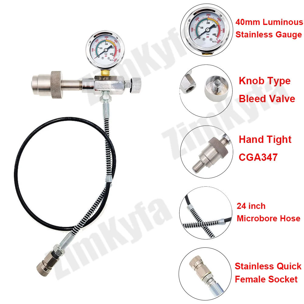 HPA CGA347 Fill Station Charging Refill Adapter Station Filling 300 Bar/6000 Psi to Scott SCBA Air Breathing Tank