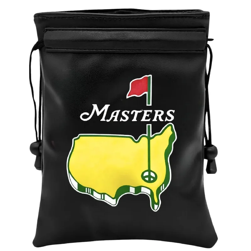 Crown Golf valuable item bag, Funny Golf Valuables Pouch Golf Tee pattern, pu Leather Golf Tee Pouch with Drawstring Closure