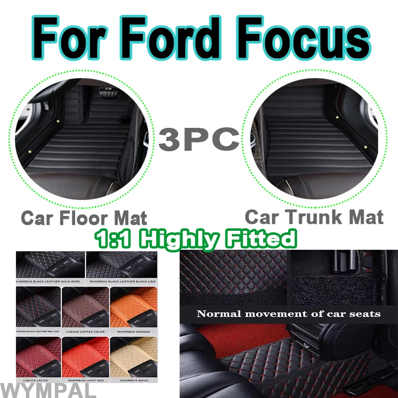 

Luxury Car Floor Mats For Ford Focus MK2.5 2006 2007 2008 2009 2010 2011 Auto Foot Pads Automobile Cover Interior full Carpet