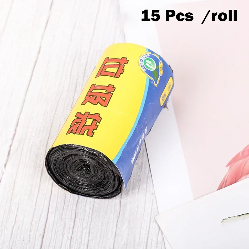 1Roll /15pcs Mini Disposable Plastic Small Garbage Bag Trash Bags Household Disposable Trash Pouch Kitchen Waste Bag