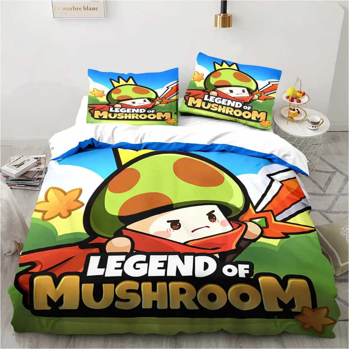 Game Mushroom Art Legend Pattern Duvet Cover Sets Comforter Bed Linen Gift Twin Queen King Size Romantic Gift