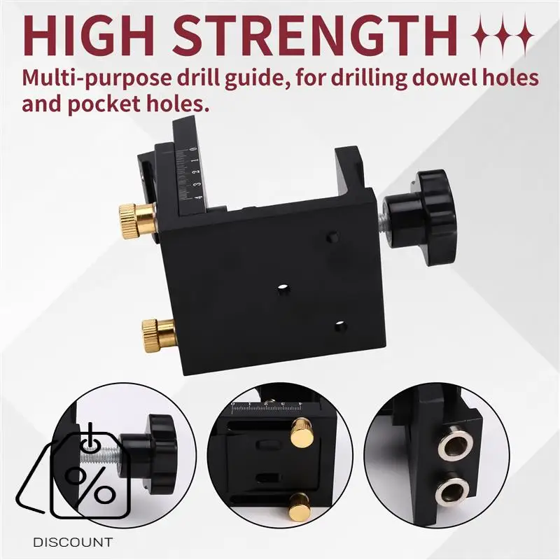 ABJO-Woodworking Jig Pocket Hole Jig Clamp Pocket Hole Jig Jig Pocket Hole System Hole Opener Tool For Wood Black