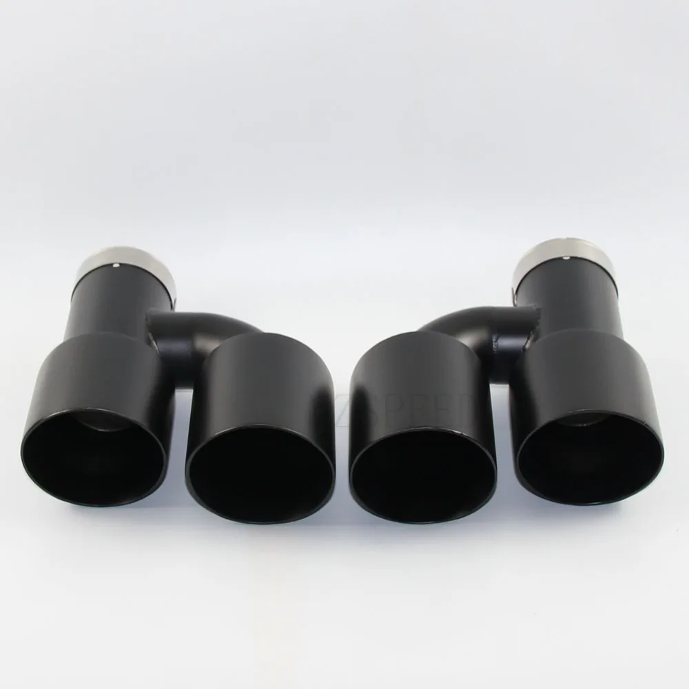 Car Accessories stainless steel and bright face without marked H-type double outlet straight edge exhaust pipe tailpipe