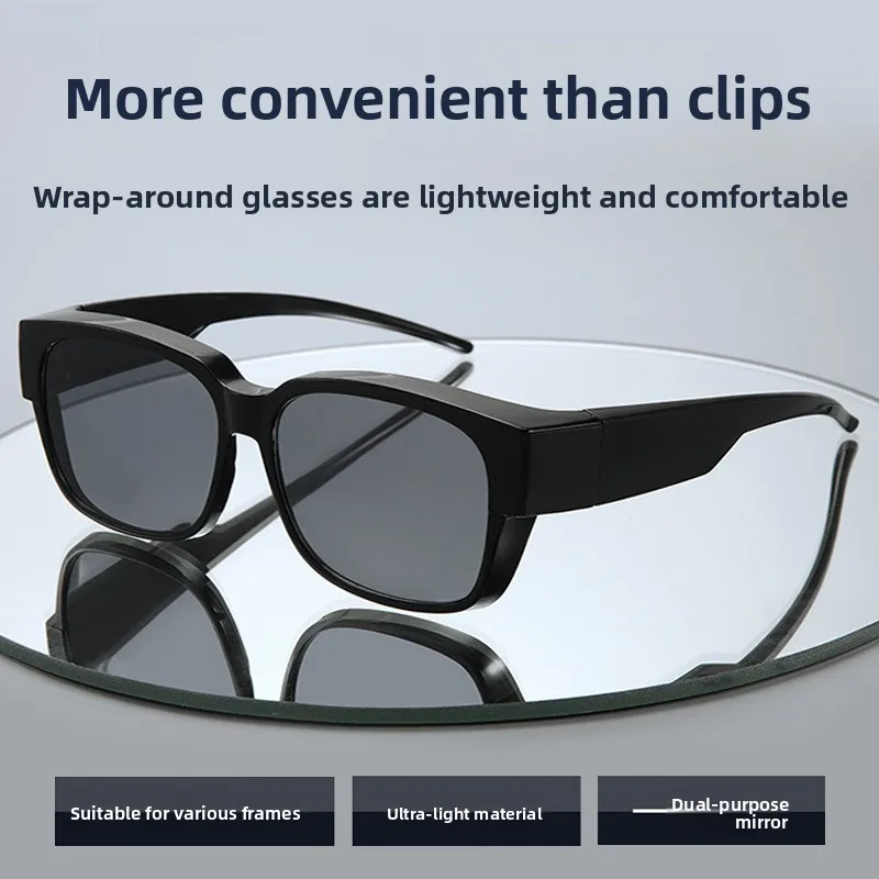 Fashion Polarized Sunglasses Cover Over Myopia Prescription Glasses Portable Men Women Vintage Fishing Driving Eyewear Shades