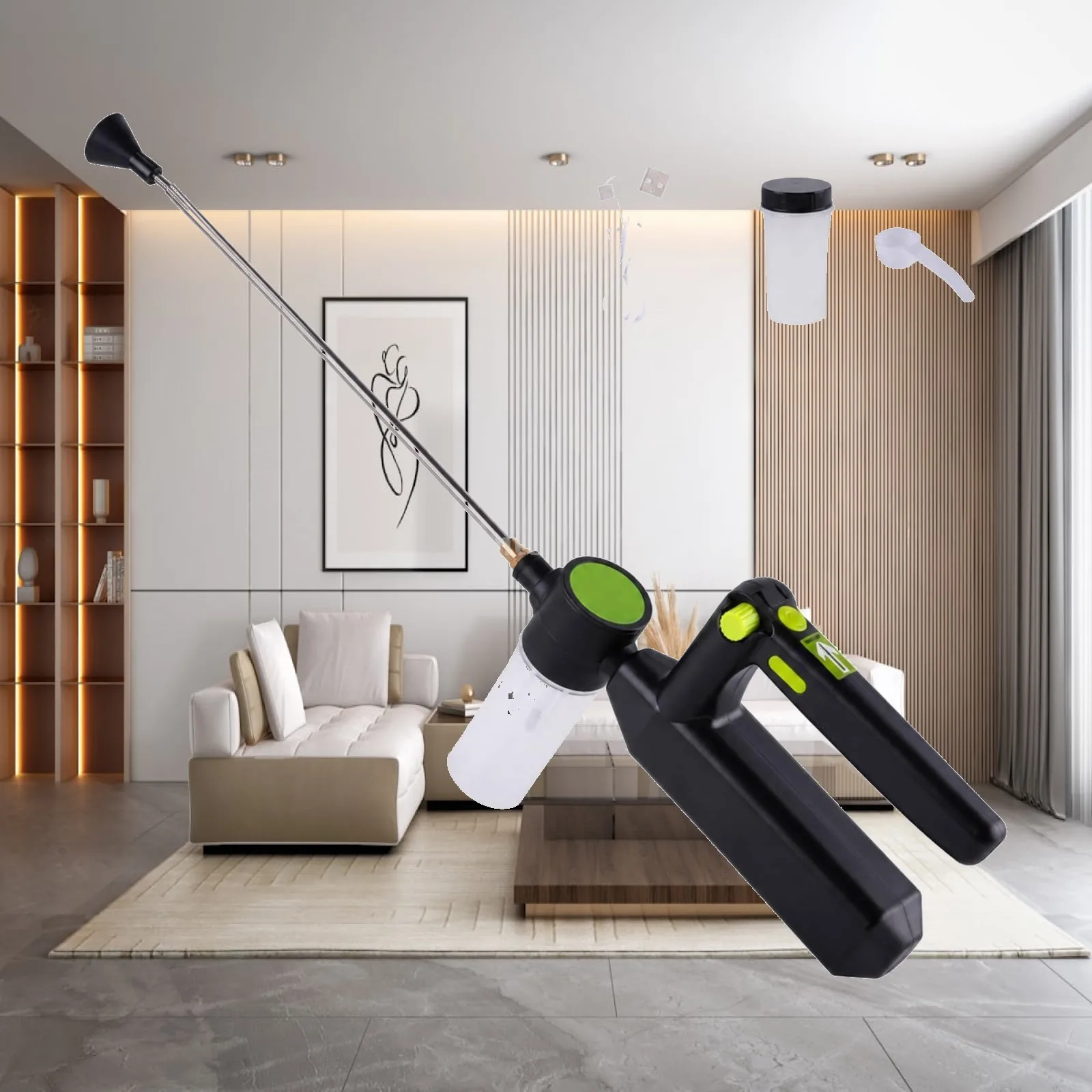 Garden Pollen Sprayer Electric for Fruit Tree Care with Transparent Tank and Telescopic Wand for Easy Reach