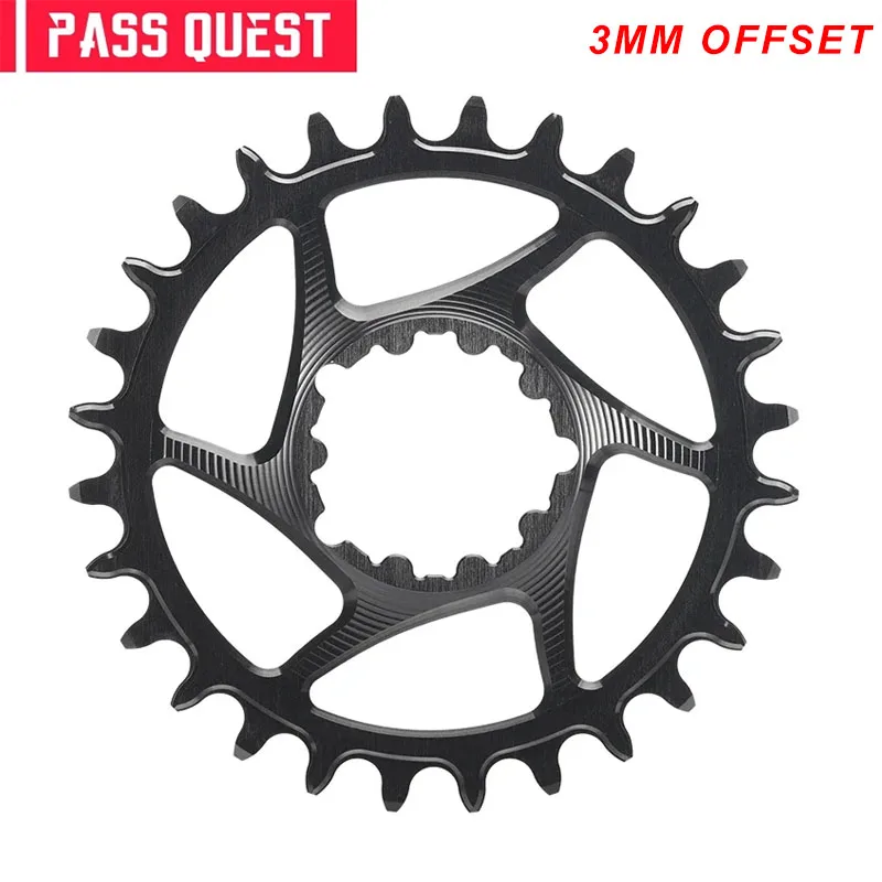 

PASS QUEST 3mm (offset) MTB Bike for GXP Round Crankset Narrow Wide Chainring Direct Mount 28-38T Support 10/11/12 speed chains