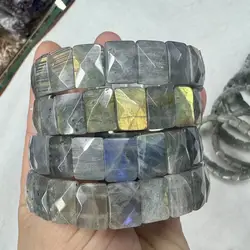 Rainbow Labradorite Stone Bracelet Natural Gemstone Bangle Fine Jewelry For Woman For Man For Gift Wholesale