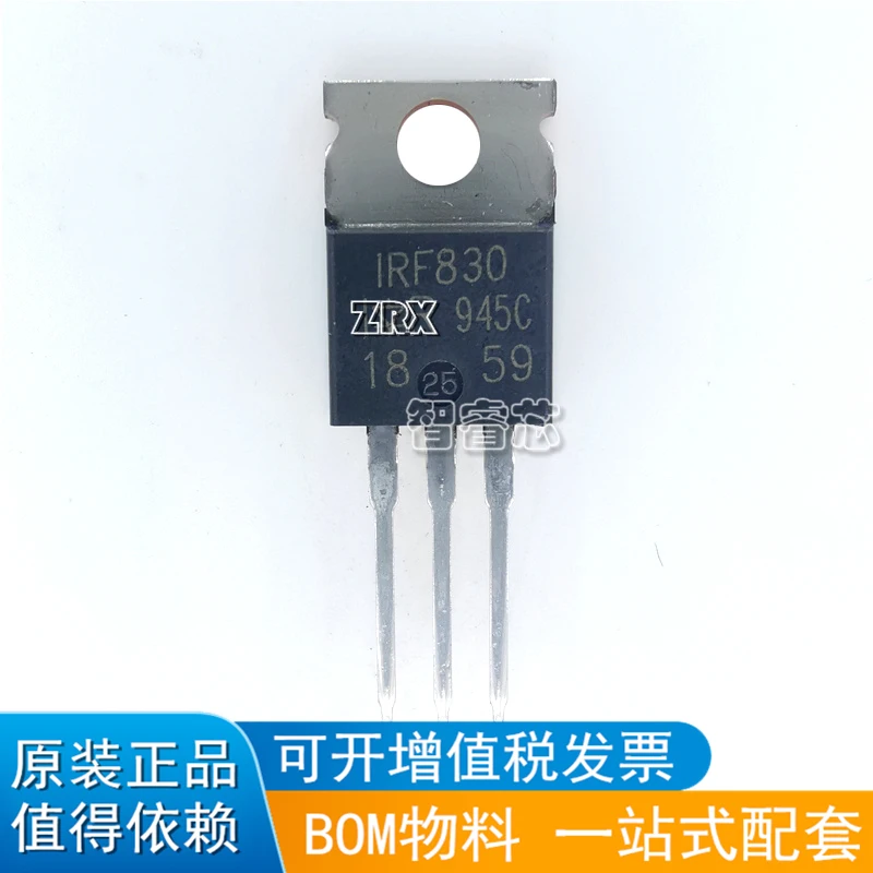 10Pcs/Lot New Original IRF830 1RF830 Straight Plug Transistor TO-220 N Channel Field Effect Tube 500V 4.5A Original In Stock