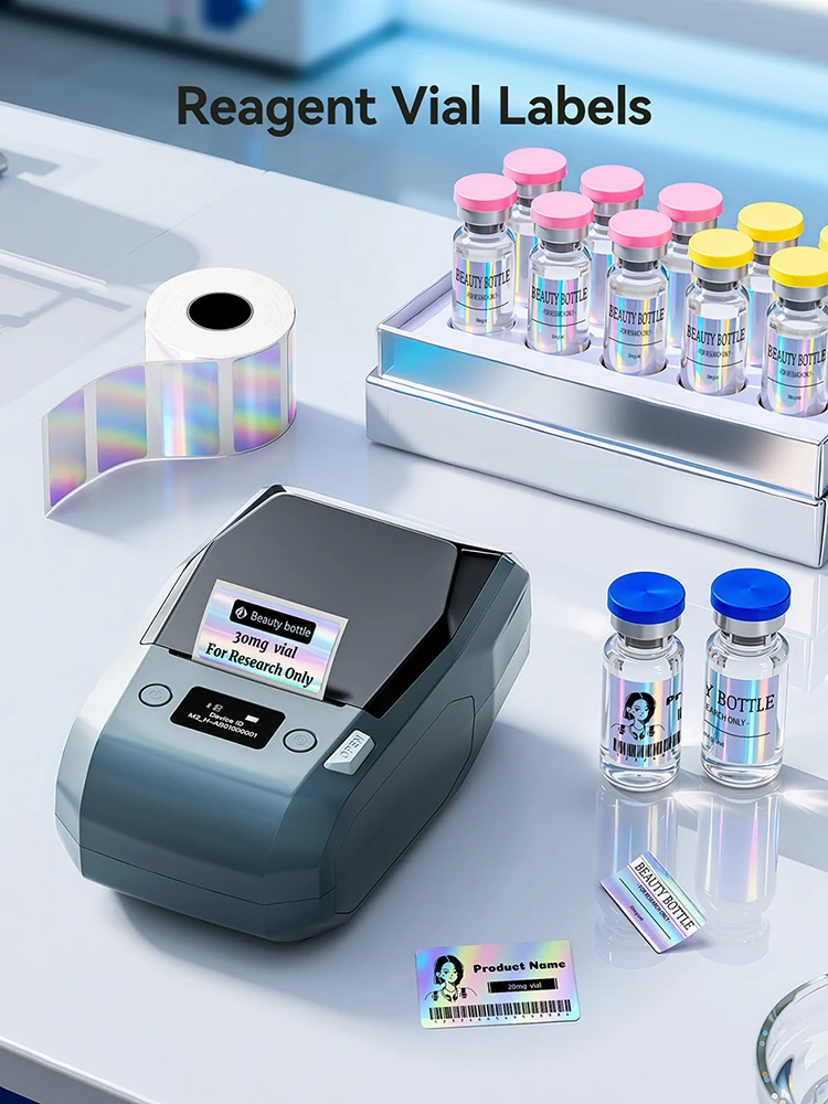 Niimbot M2 Thermotransfer-Etikettendrucker, 300 DPI, hochauflösend, kabellos, 20–50 mm Druckbreite, Etikettendrucker, unterstützt Telefon/PC