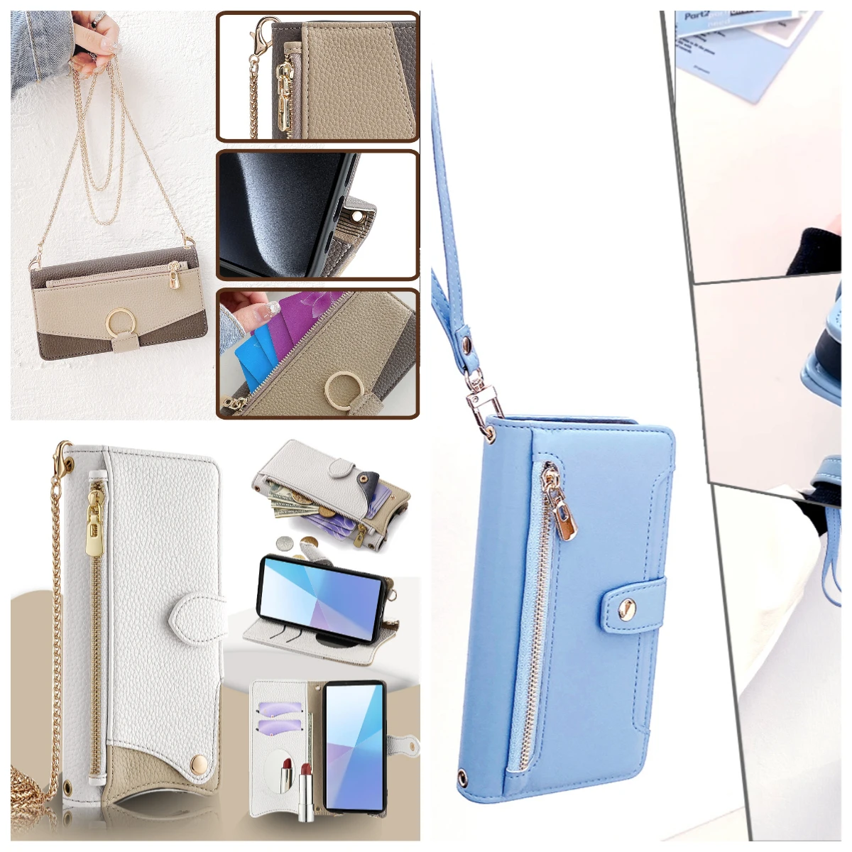 

Wallet Case For Rakuten Hand 4G Magnetic Flip Phone Cover Rakuten Big S Long Lanyard Leaher Coque