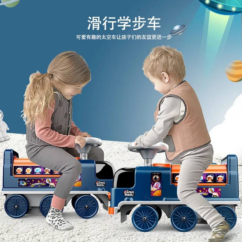 Bus Fire Public Security Car Adventure Toy Seatable Baby Early Education Walkers Children's Scooter