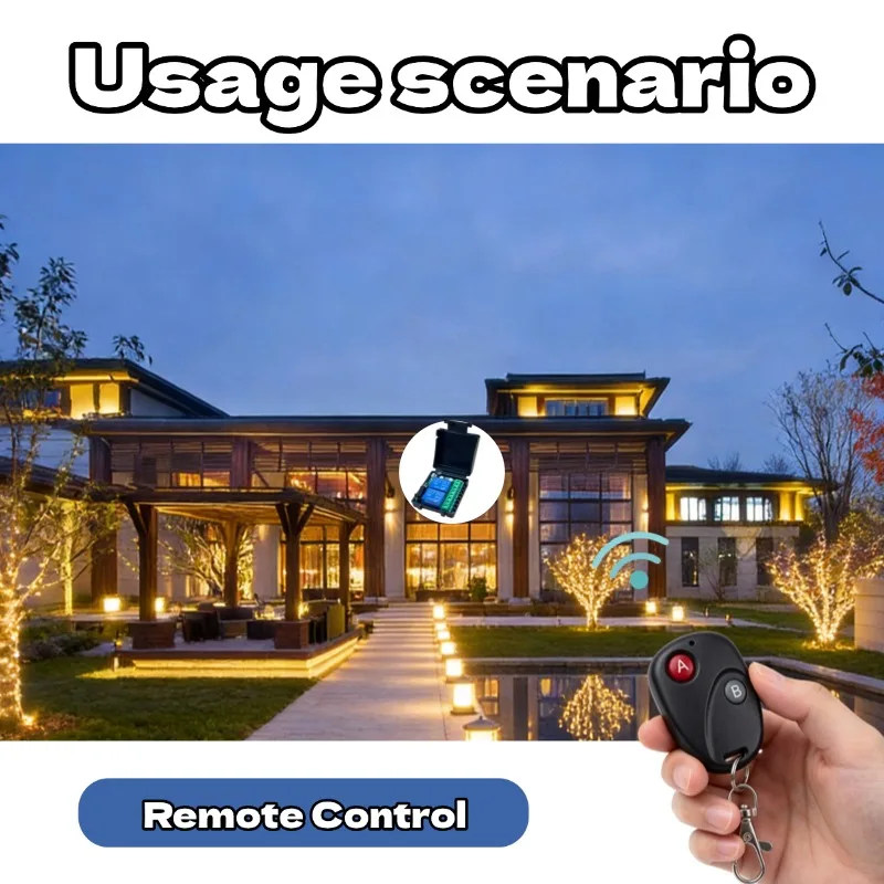 AC 220V RF433 Remote Control Switch Relay 2 Channels Multifunction Receiver Module Garage Curtain Motor Light Control view 3