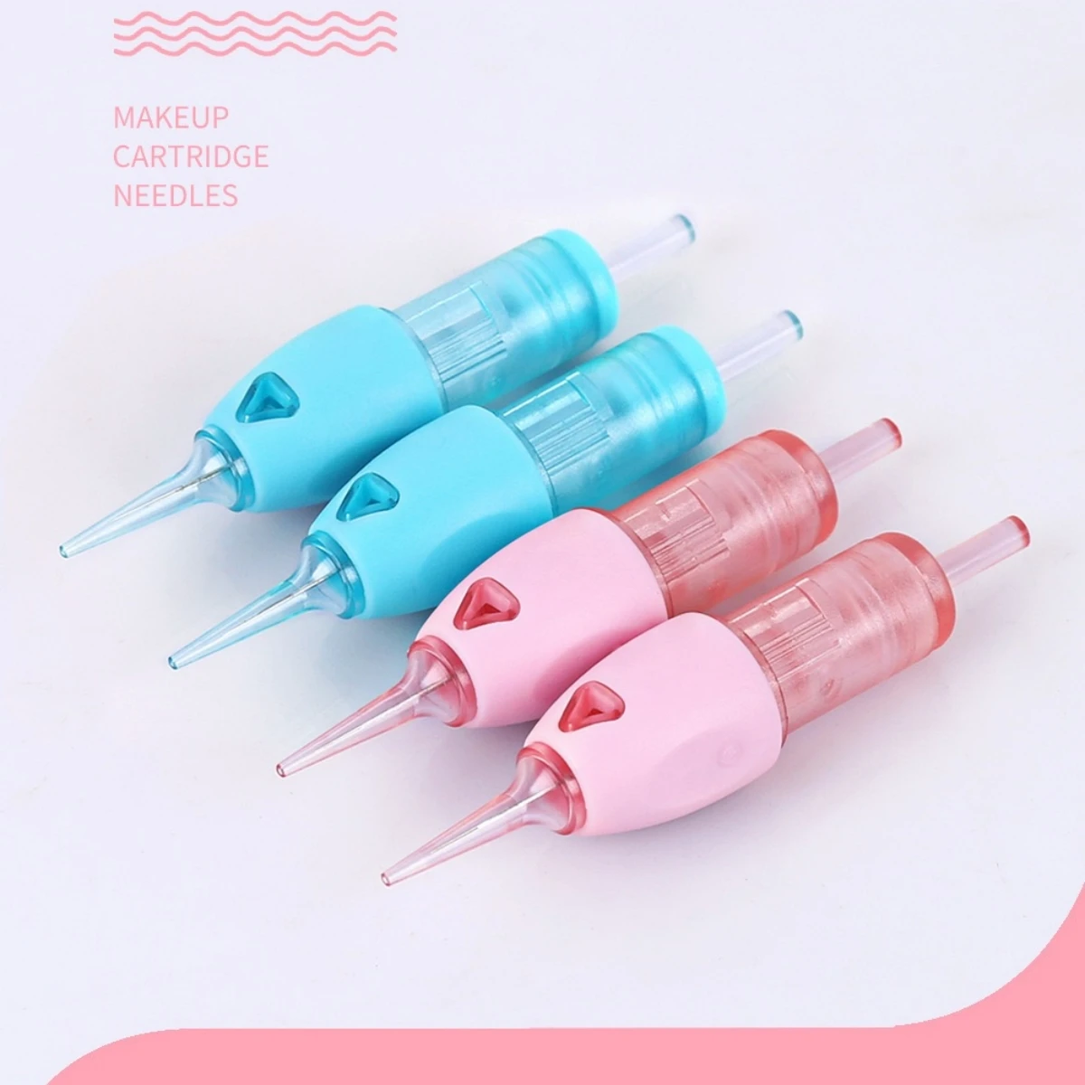 

10/20PCS Pink Permanent Makeup PMU Tattoo Needle Cartridge With Finger Cuff 0.18/0.25/0.30/0.35 RL FLAT Tattoo Supplies