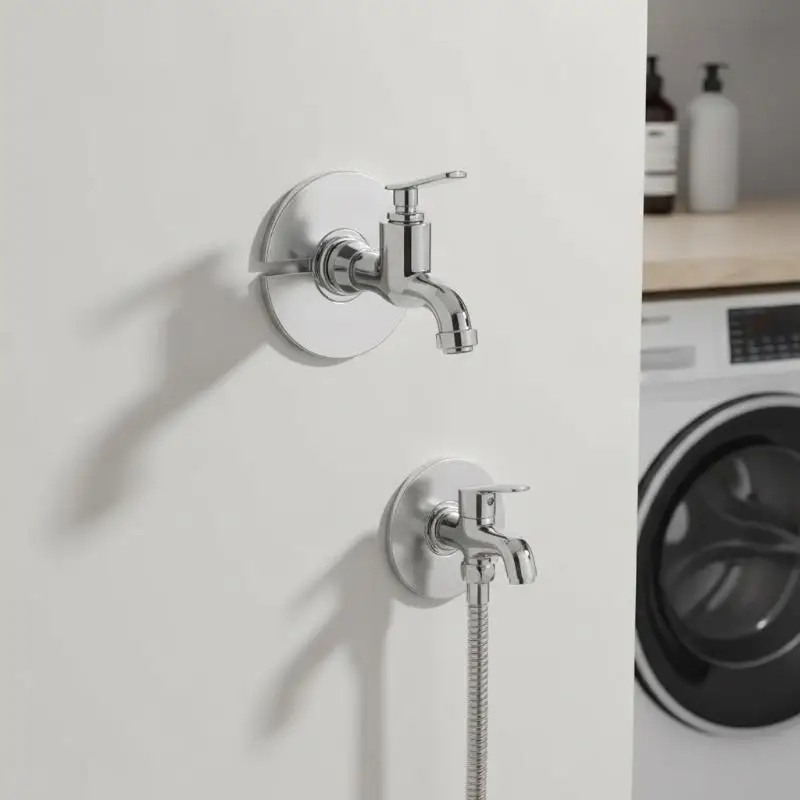 Self-Adhesive Stainless Steel Faucet Decorative Cover Shower Chrome Finish Water Pipe Wall Covers Bathroom Accessories