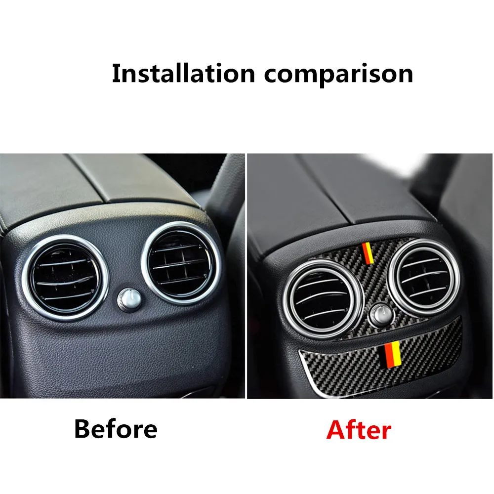 

Car Rear sSeat Outlet Carbon Fiber Decorative Stickers Modified Interior Accessories For Mercedes-Benz W205 C180 C200 C300 GLC