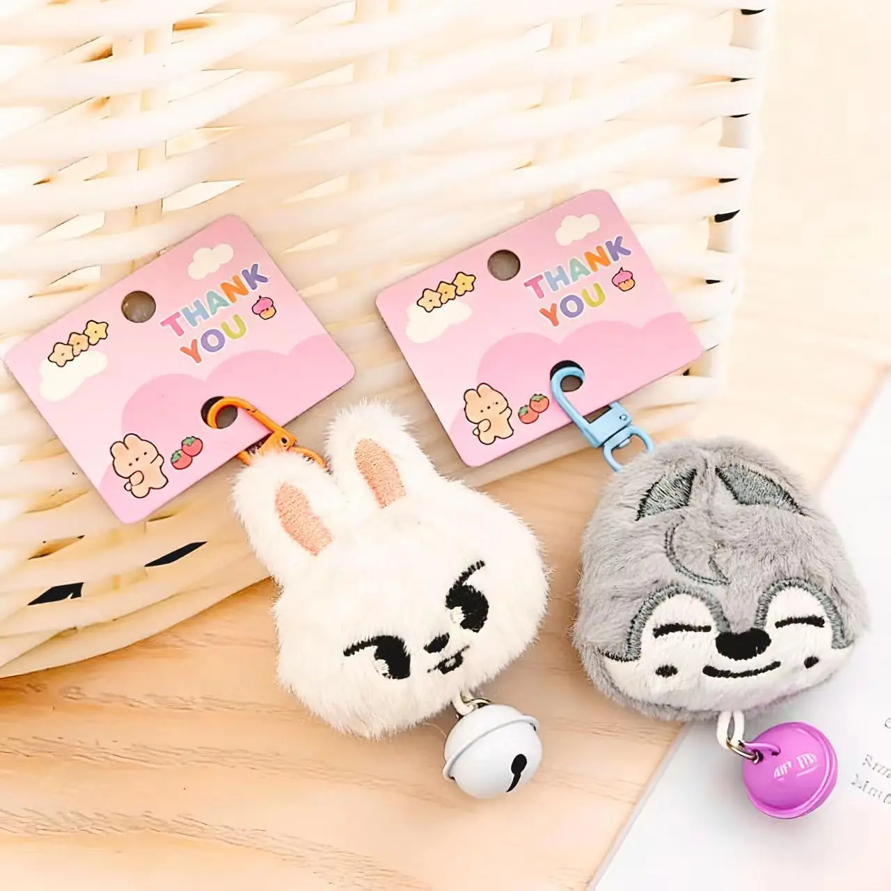 

Straykids skzoo Cartoon Pendant Doll Animal Head Keychain Bag Day Tour Bell Accessories Creative Cartoon Pendant