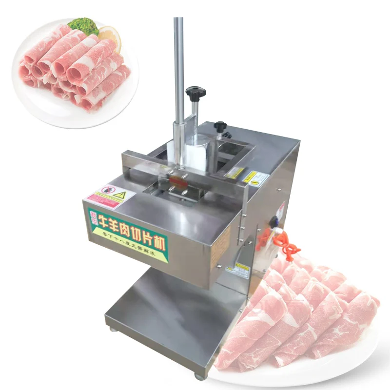 Efficient Electric Automatic Frozen Meat Roll Cutting Machine Mutton Roll Frozen Meat Slicer Meat Cutting Machine