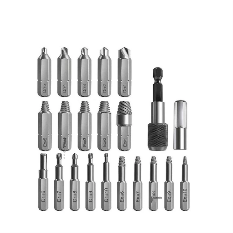 22pcs Damaged Stripped Screw Extractor Set for Broken Screw