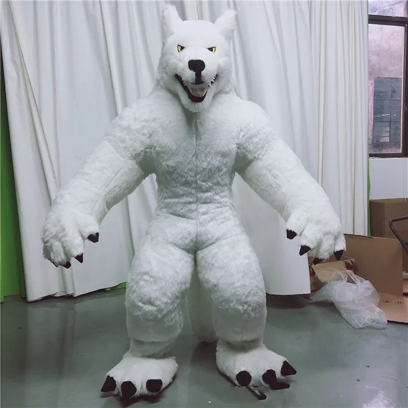 2022 Customized Available White Polar Bear Full Sets Polar Bear Suit Fur Suit Giant Wolf Costume Fox Holiday Party Carnival Gift