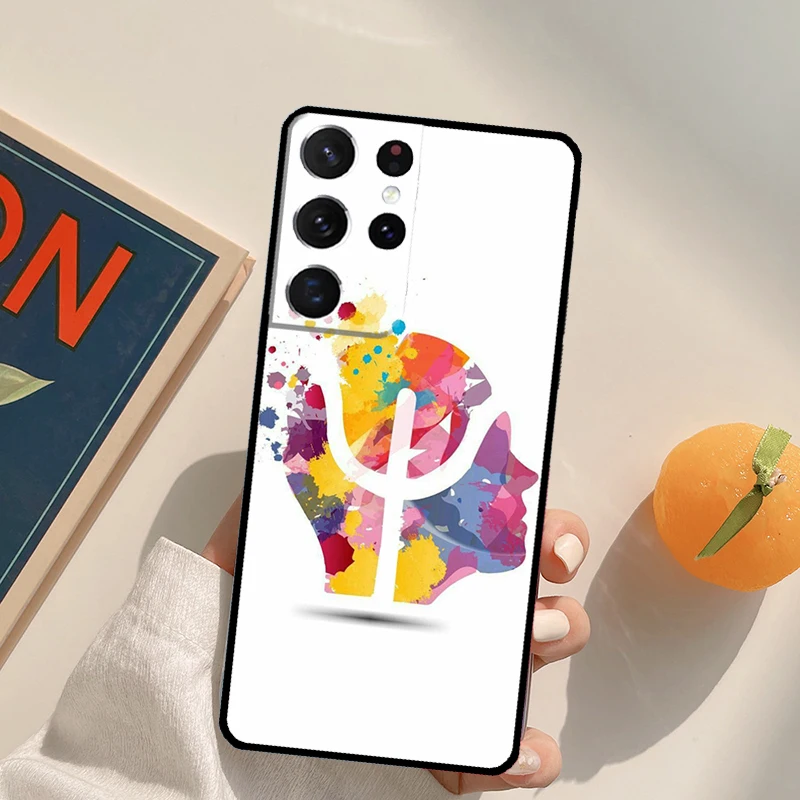Psicólogo profissão psicologia caso de telefone para samsung galaxy s25 s20 s21 s22 s23 s24 ultra s9 s10 plus s23 fe capa traseira