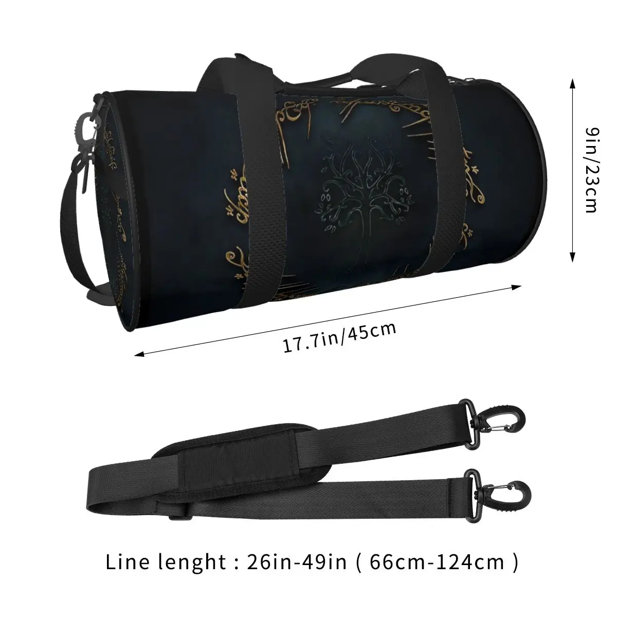 Gym Bag L-Lords Of The R-Rings Middle Earth Sports Bag Large Men Women Waterproof Custom Handbag Cute Travel Fitness Bag