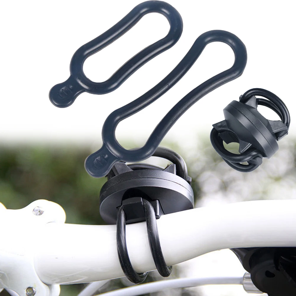 2pcs Bicycle Headlight Clip Rubber Band For Bicycle Headlight Rear Lamp Handlebar Post Mount Light Torch Holder Bungee