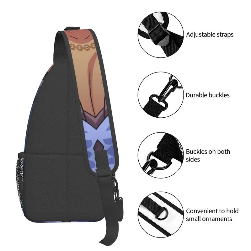 Cool Genshin Impact Kaeya Tiddies Sling Bags for Travel Hiking Men's Anime Game Chest Crossbody Backpack Shoulder Daypack