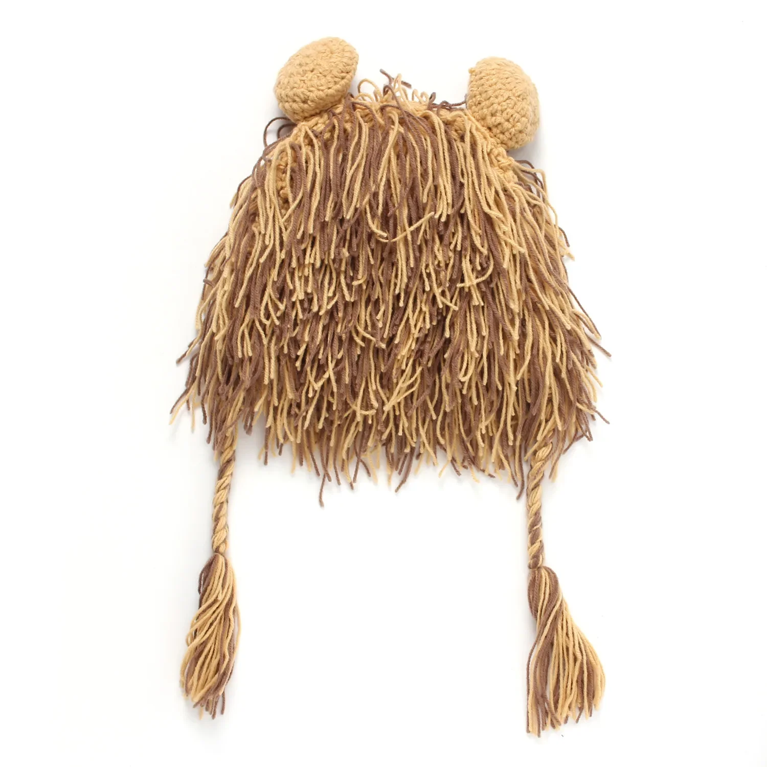 Autumn Winter Children Lion Hat Boys Girls Handmade Knitting Wool Wigs Hat Baby Kids Lion Head Hat Baby Funny Halloween Gift