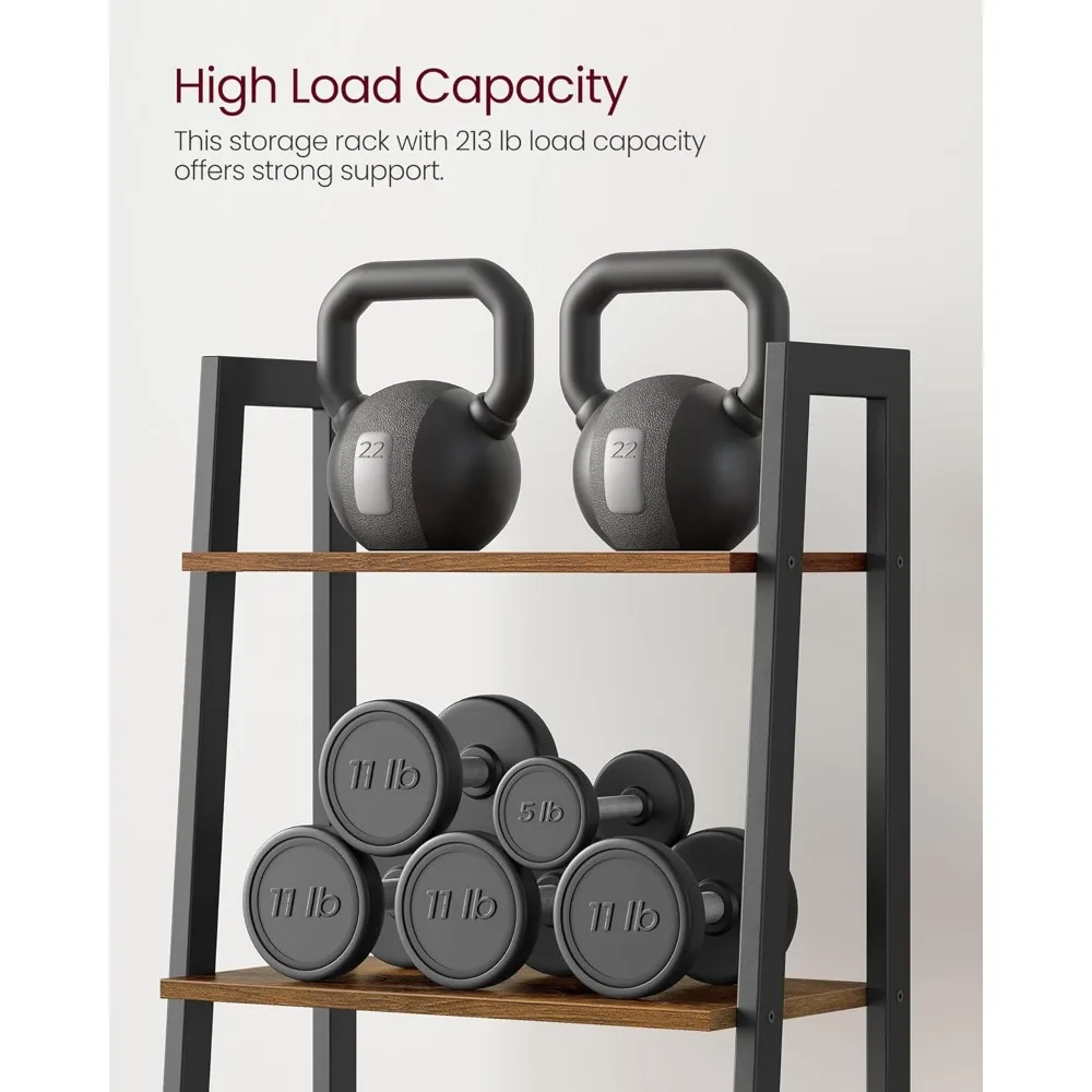 Rack de armazenamento de estante com estrutura de metal de 4 camadas para uso em casa, escritório e cozinha