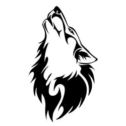 Car Stickers Personalized Creative Stickers Wolf Howling Wild Wolf Outdoor Car Stickers Waterproof and Sunscreen PVC 16*10cm