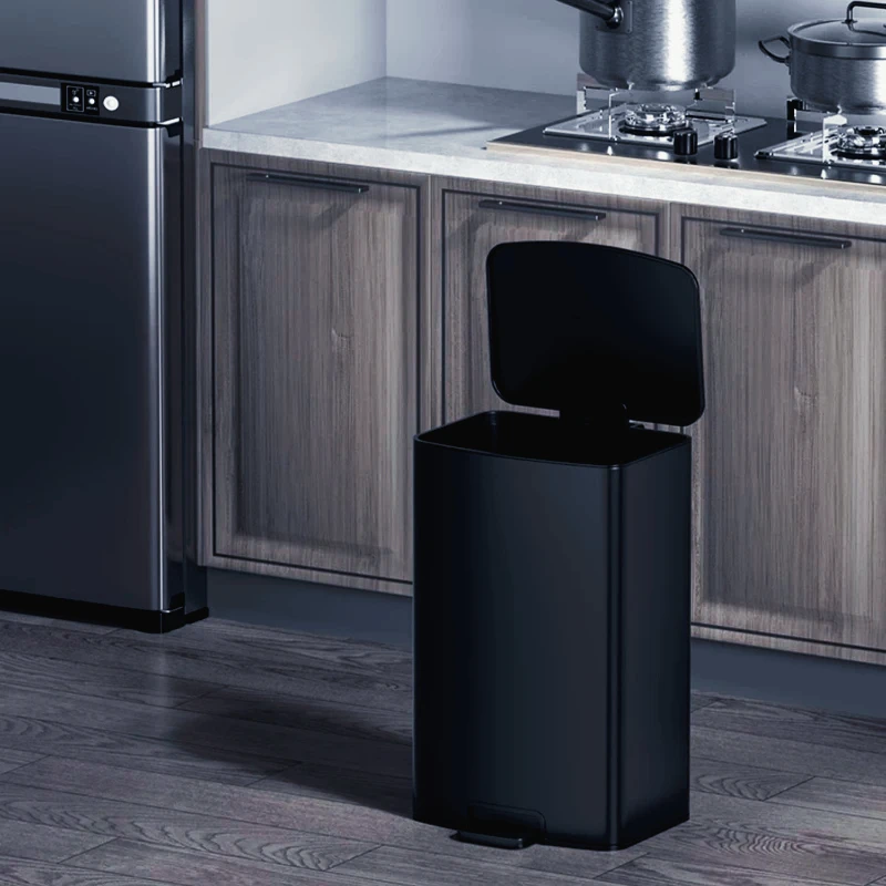 

Kitchen Eye-Catching Garbage Can High-Standing Trash Bin Stylish Home Living Room Roller Creative Mobile Bedroom Bin