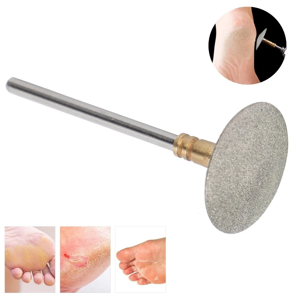 Stainless Steel Pedicure Nail Drill Bit Diamond Carbide Professional Grade Toenail Polishing Grinding Head Umbrella Medium Grit