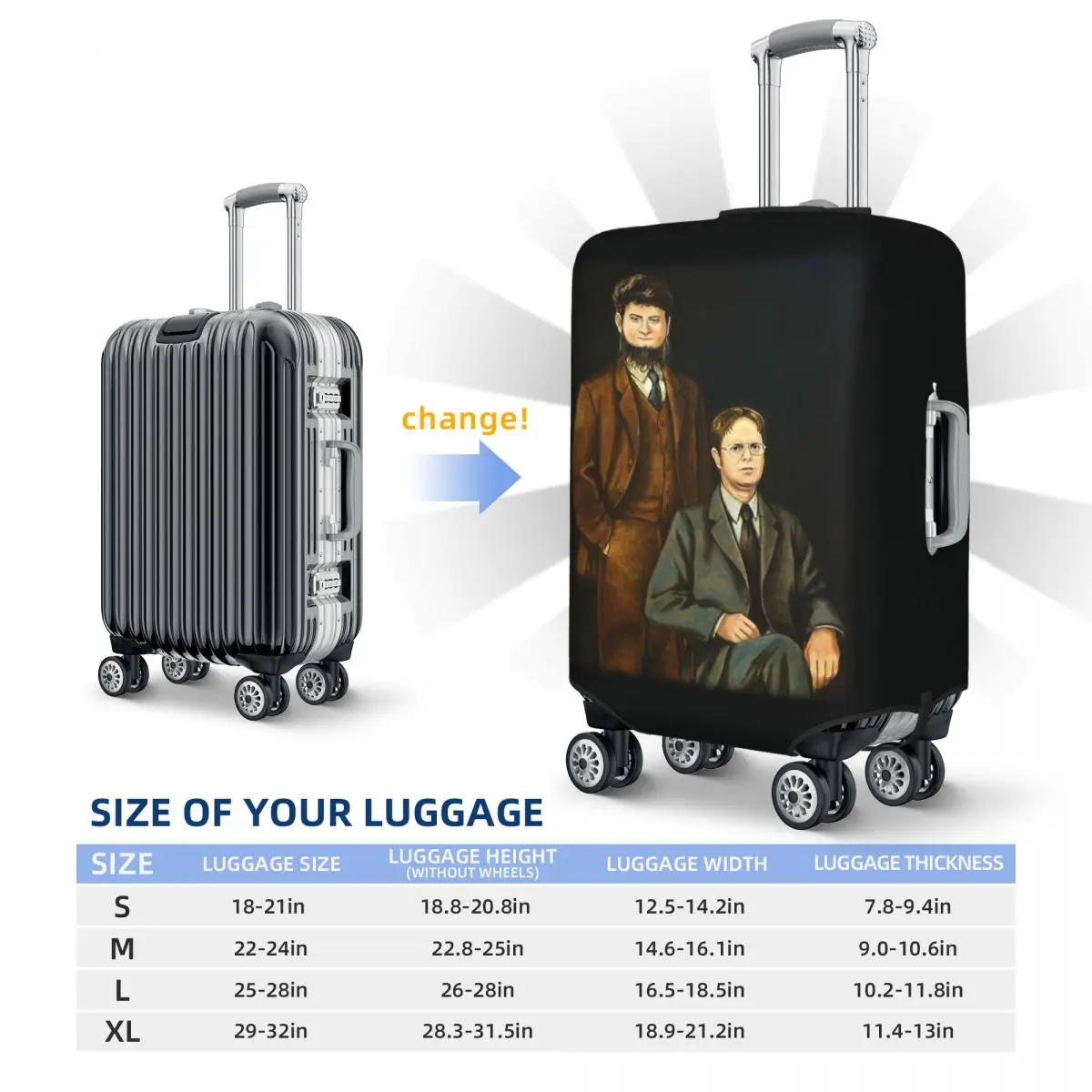 Dwight Mose Schrute Capa de proteção elástica para mala de viagem Capa protetora para 18-32 polegadas