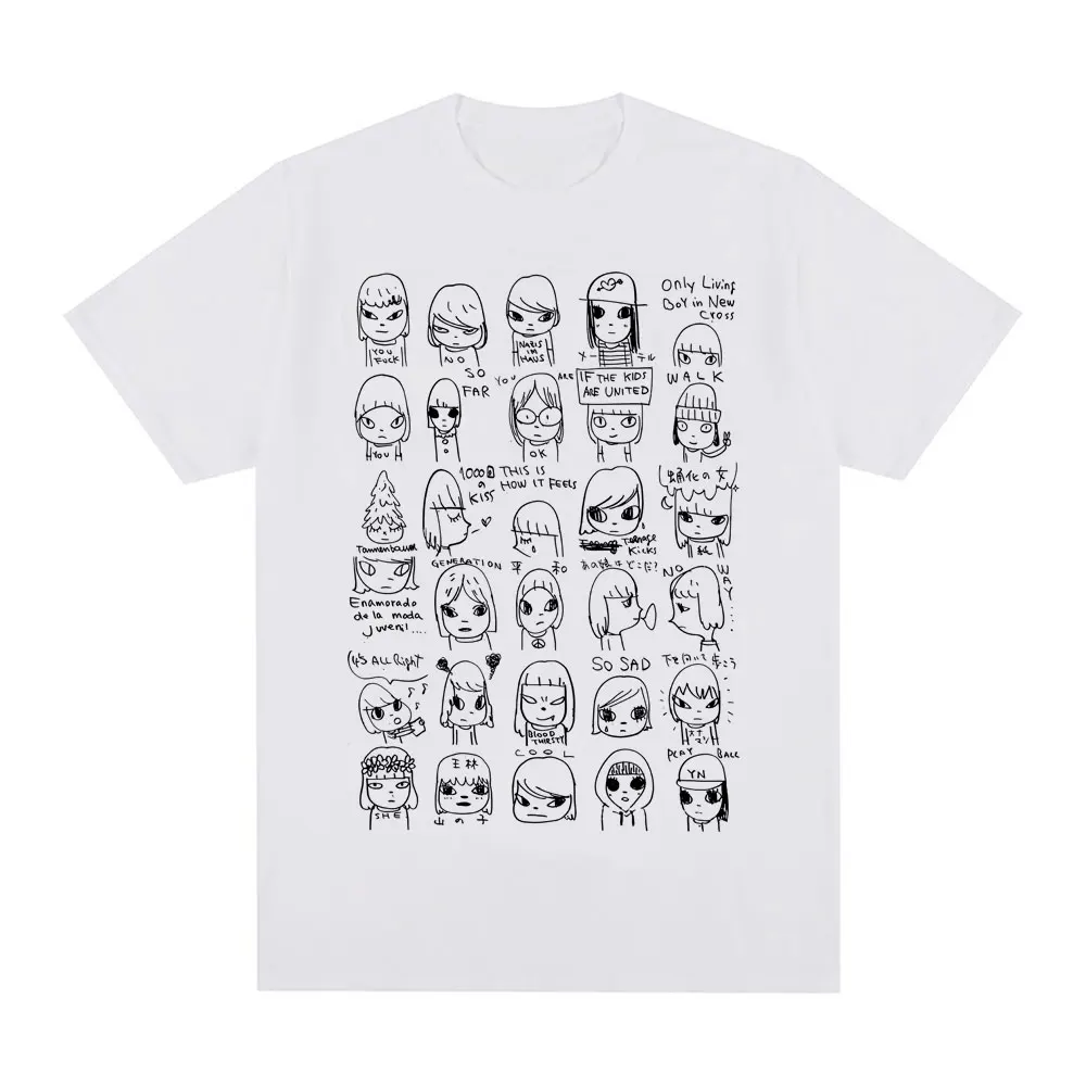 Yoshitomo Nara Vintage T-shirt Anime Art Japanese Fashion Casual Cotton T Shirts Men Women Clothing Fashion Short Sleeve T Shirt