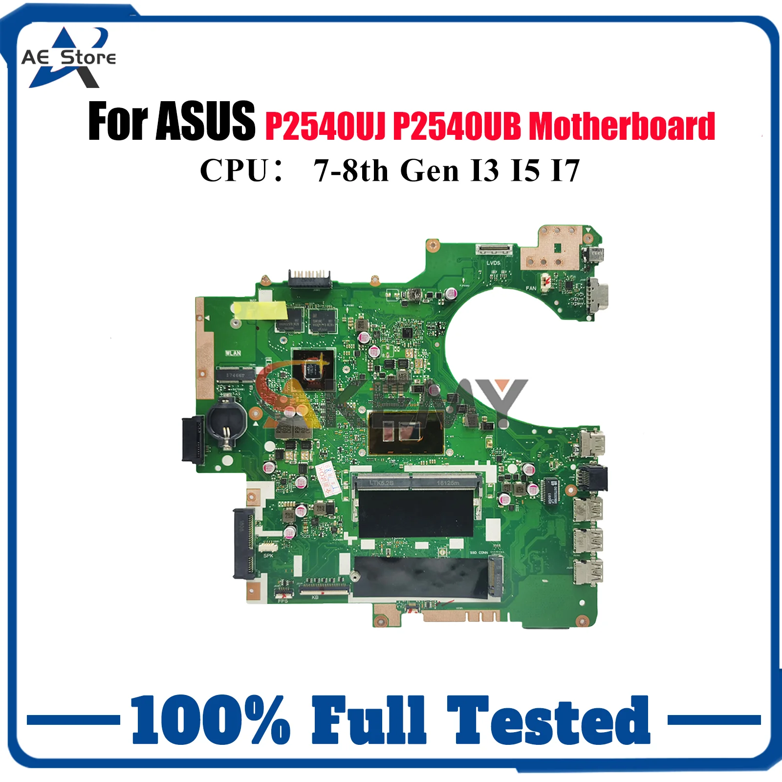 

P2540UB Laptop Motherboard For ASUS ProArt P2540UJ P2540UB P2540U Notebook Mainboard With I3 I5 I7 CPU 100% tests OK fast ship