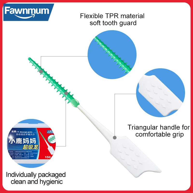 Fawnmum 150 pçs/set ortodôntico aparelho escova interdental limpa entre os dentes escova de dentes limpeza dental higiene oral ferramenta cuidados