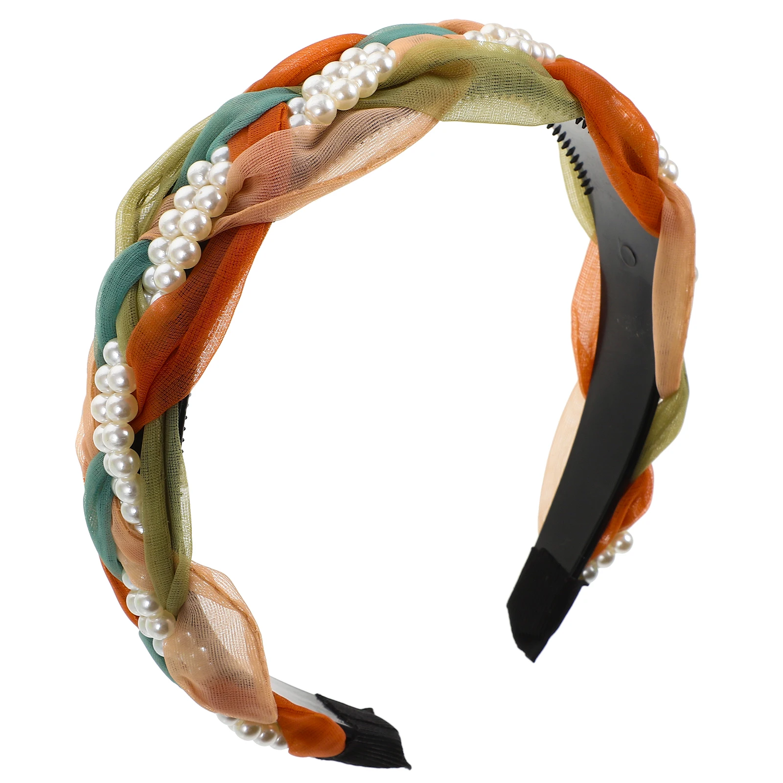 

Colorful Mesh Hairband Aesthetic Accessories Non-slip Thick Headband Wide for Women Weaving