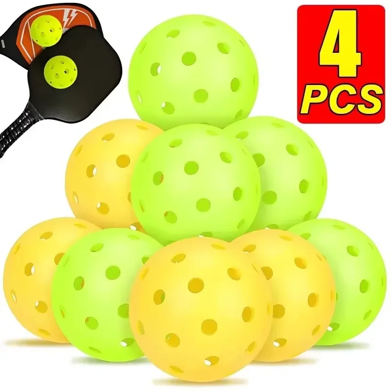 4/1pcs Durable Indoor Pickleball Balls 40 Holes 74mm Training Paddle Ball Plastic Pickleball for Entertainment and Practice