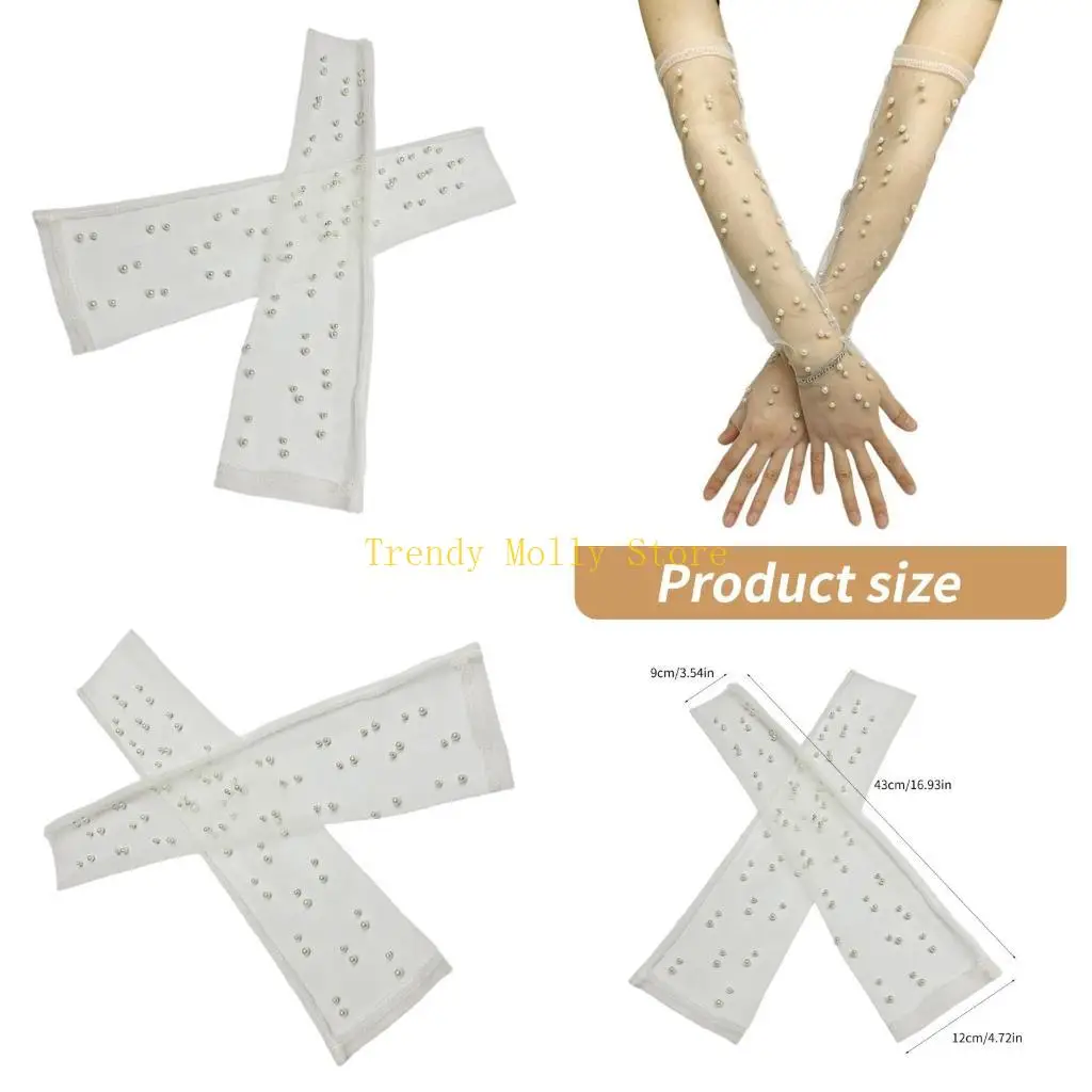 

N5KB Платье принцессы Перчатки Роскошные женские перчатки Солнцезащитные темпераментные перчатки для свадебных девушек и женщин