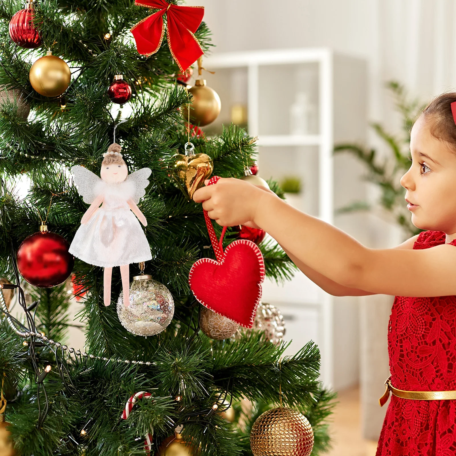 

Christmas Tree Angel Topper Soft Angel Girl Ornament Fairy Hanging Decorations Xmas Christmas Tree Embellishments