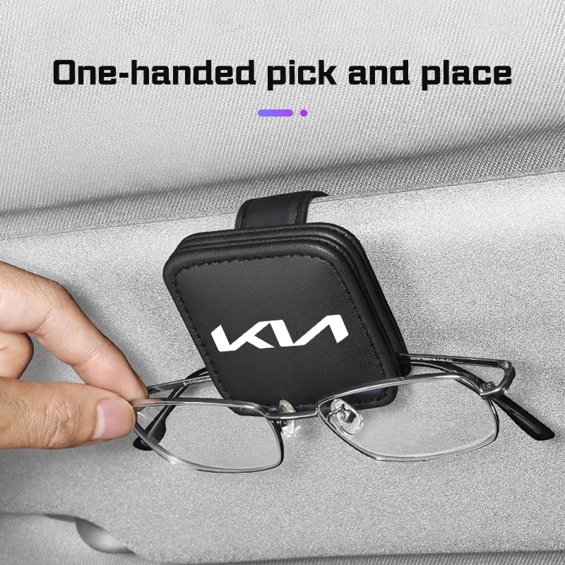 

Leather Car Interior Glasses Clip Sunglasses Holder Accessories For KIA Rio Ceed Cerato K2 K3 K4 k5 k8 Sportage Picanto Optima